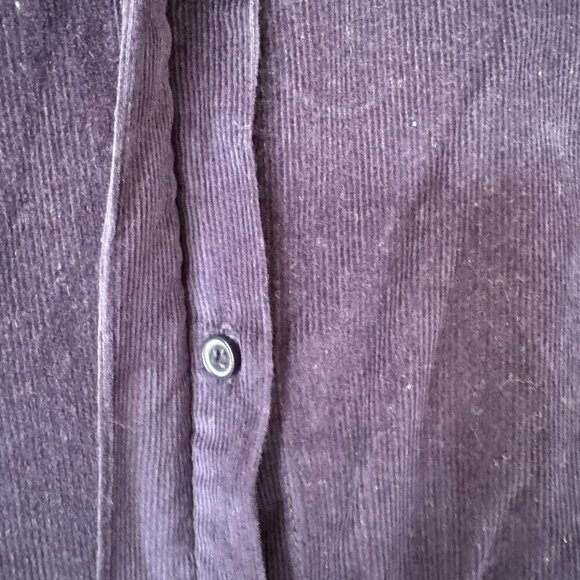 Tu Woman Blue Womens size M Button Up Collard Long Sleeve Tunic Shirt Corduroy - Picture 4 of 8